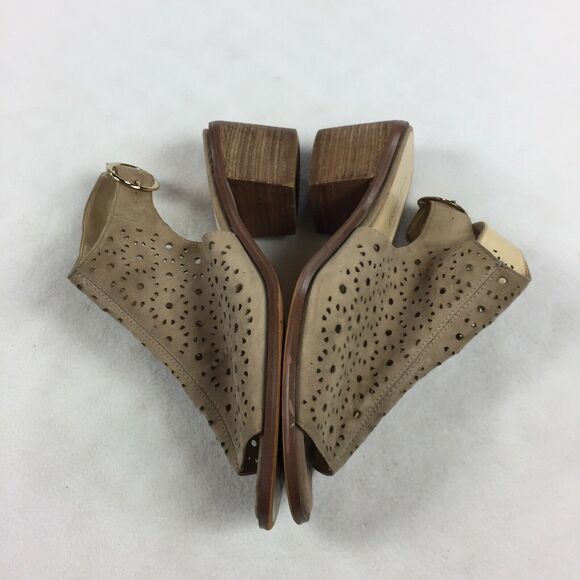 Nine West Perforated Open Toe Low Ankle Booties - Picture 4 of 9